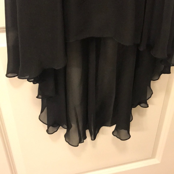 Sequin strapless chiffon high-low dress - Picture 4 of 5